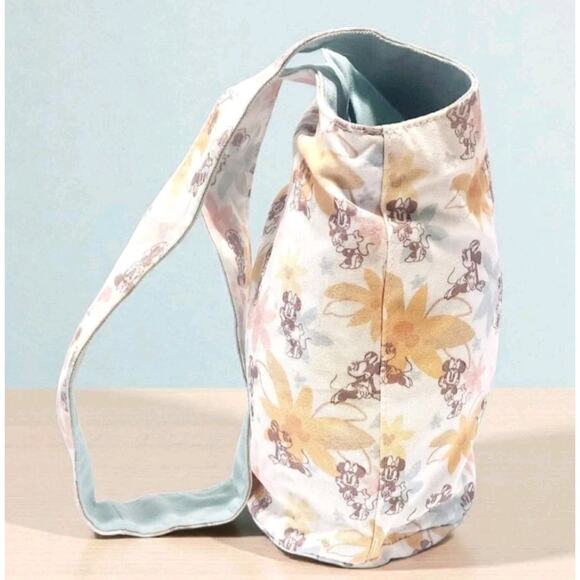 Disney Mickey & Minnie Mouse Floral Reversible Sling Bag New Release Mint Blue - Picture 4 of 8